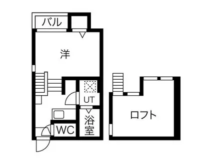 STAGE八熊(1K/1階)の間取り写真