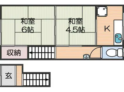 水野アパート(2K/2階)の間取り写真