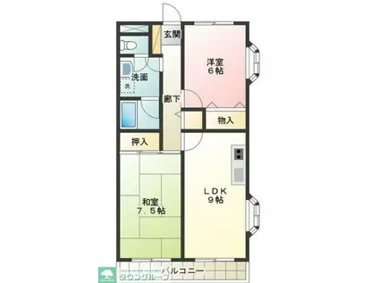 ルミエールテルメ(2LDK/3階)の間取り写真