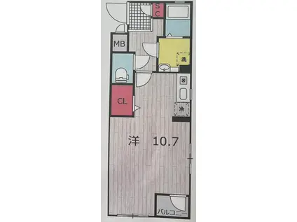 RUHE文化公園前通(ワンルーム/2階)の間取り写真