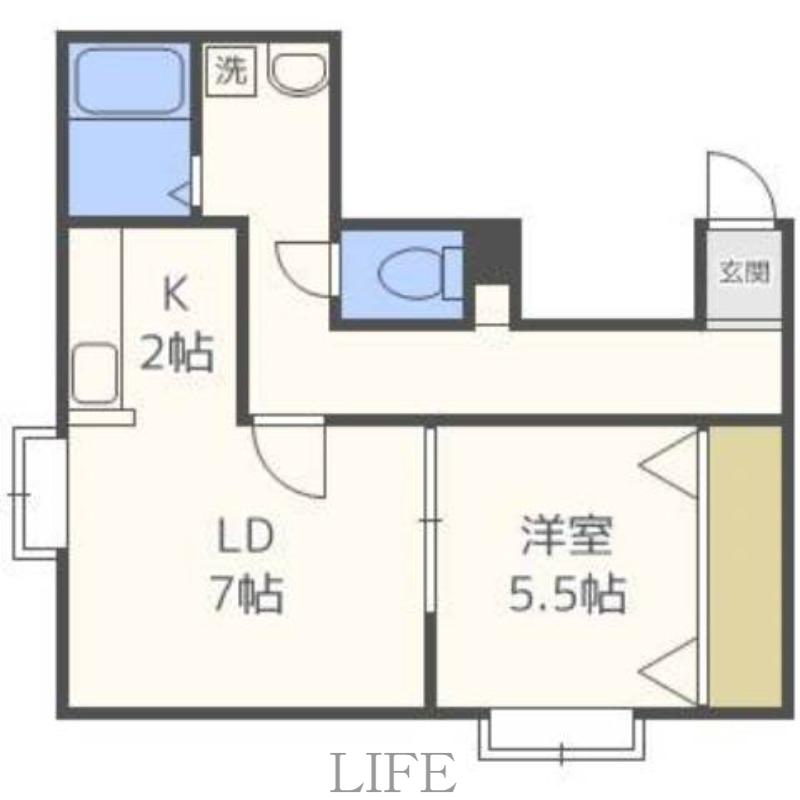 FOREST栄通A(1LDK/2階)の間取り写真