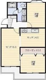 マンションストークV(2LDK/1階)の間取り写真