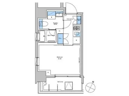 ブラウ戸越銀座スカイ(1K/8階)の間取り写真
