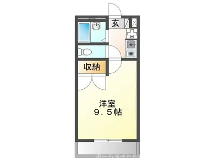 PINE WELL駅前 A棟(1K/3階)の間取り写真