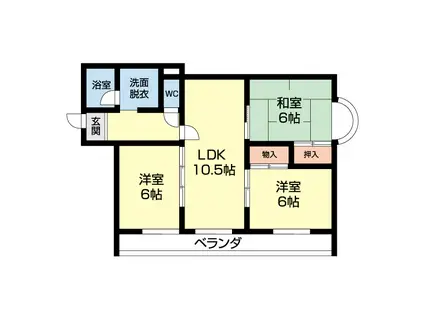 メゾンクロダ壱番館(3LDK/2階)の間取り写真