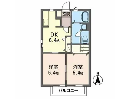 メゾンKII(2DK/2階)の間取り写真