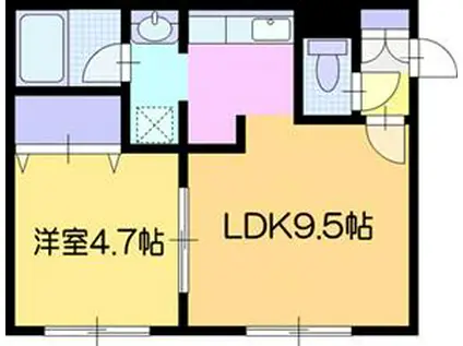 ビックユウ(1LDK/4階)の間取り写真