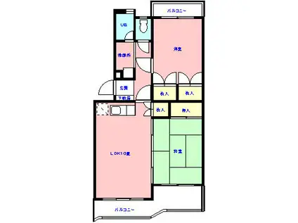 本郷ハイツ(2LDK/3階)の間取り写真
