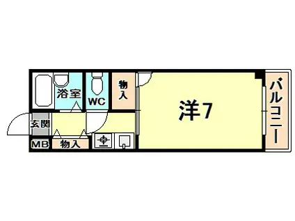 エトールVII(1K/3階)の間取り写真