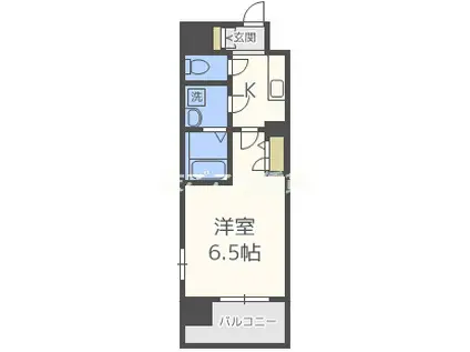 エスリード谷町六丁目(1K/5階)の間取り写真