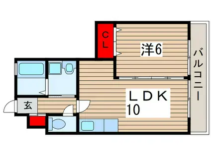 グランドパレス(1LDK/1階)の間取り写真