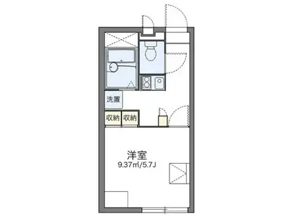 レオパレスアミティエ(1K/1階)の間取り写真