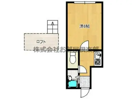 プライマリー久留米大西(1K/2階)の間取り写真