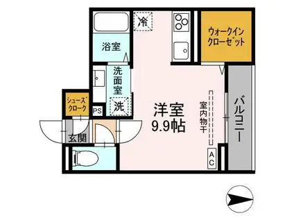 J-ROOM妃 VII番館 屋代駅前(ワンルーム/3階)の間取り写真