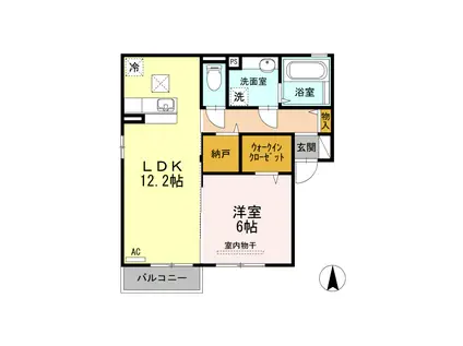 アリーバサル野田I(1LDK/1階)の間取り写真