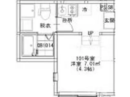 テラス金町(ワンルーム/1階)の間取り写真