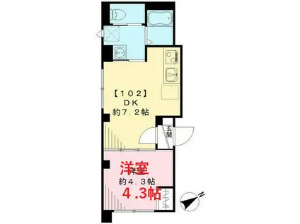 ルーチェ エス(1DK/1階)の間取り写真