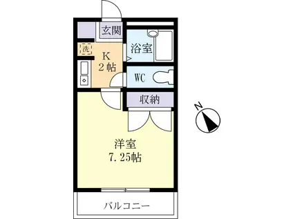 サニープレイスひたち野(1K/1階)の間取り写真