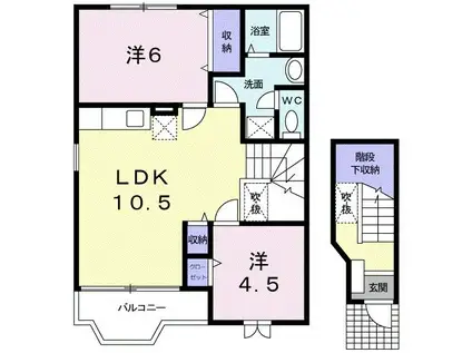 COMODO旭(2LDK/2階)の間取り写真