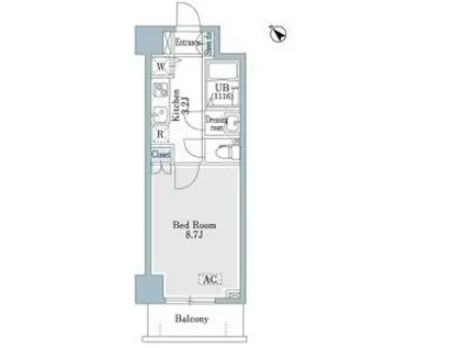 SHOWN HATSUDAI(1K/5階)の間取り写真
