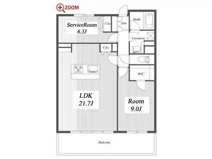 ロイヤルパークスERささしま(1SLDK/9階)の間取り写真