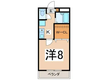 EVER GREEN(1K/2階)の間取り写真