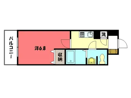 アクアプレイス京都聖護院(1K/3階)の間取り写真