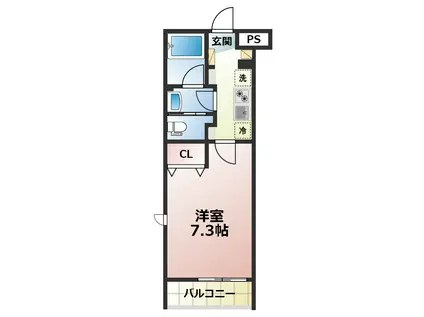 MC市川(1K/2階)の間取り写真