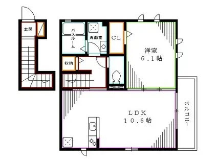 D-ROOM東中野(1LDK/2階)の間取り写真