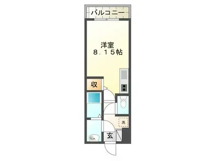 モンテスタイル鍛冶屋町(ワンルーム/2階)の間取り写真