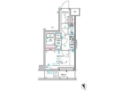 ハイズ戸田マキシヴ(1K/6階)の間取り写真