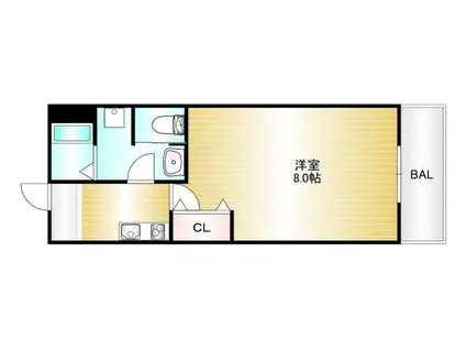 プランドールDG(1K/1階)の間取り写真