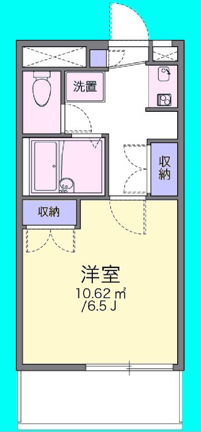 ヒルズ日野(1K/1階)の間取り写真