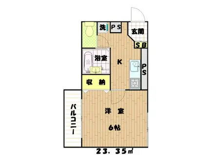 ソレイユ山光(1K/3階)の間取り写真