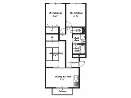 ヒロタコーポII(3DK/2階)の間取り写真