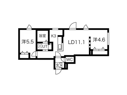 LA・VISTA 4-12(2LDK/2階)の間取り写真