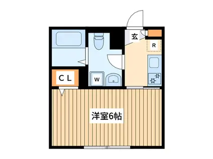 グレースアロー玉川学園(1K/2階)の間取り写真