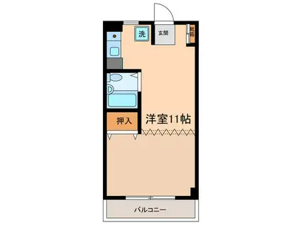 CASA DELLA LUNA(ワンルーム/3階)の間取り写真