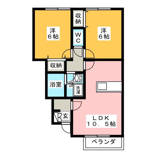 センチュリー 3(2LDK/1階)の間取り写真