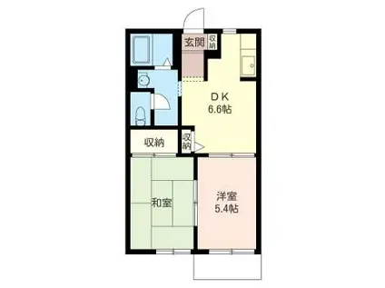 メゾンドクレール(2DK/1階)の間取り写真