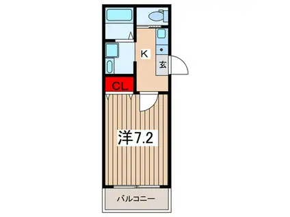 ランコントル(1K/3階)の間取り写真