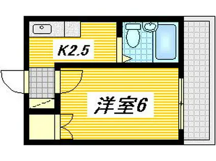 東雲ハイツ(1K/1階)の間取り写真