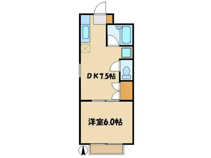 ANレジデンス(1DK/2階)の間取り写真