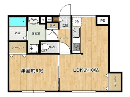 コスモパ-ク(2DK/1階)の間取り写真