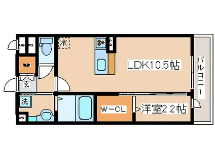 サニーヒル(1LDK/3階)の間取り写真