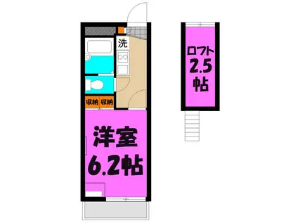 クレールSK(1K/1階)の間取り写真