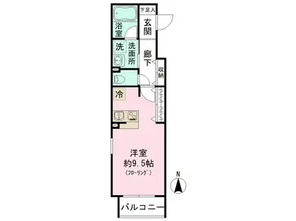 LEO FIOREGALO 印内(ワンルーム/2階)の間取り写真