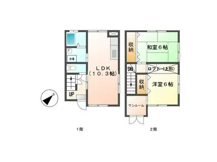 エスポアール(2LDK/1階)の間取り写真