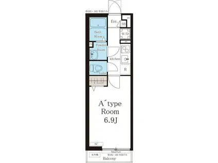 リブリ・千里丘(1K/2階)の間取り写真