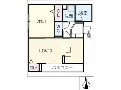 CHUGO CIAO(1LDK/3階)の間取り写真